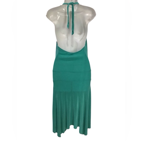 Cache Aqua Halter Open Back Dress Size Medium - Picture 2 of 3
